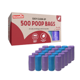 500 Poop Bags Vanilla Scented with Handles - 20 Rolls