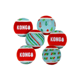KONG Holiday SqueakAir Balls 6pk Small