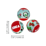 KONG Holiday SqueakAir Balls 6pk Small