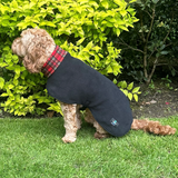 Pawsome Suits - Reversible Fleece Dog Coat Black/Check