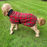Pawsome Suits - Reversible Fleece Dog Coat Black/Check