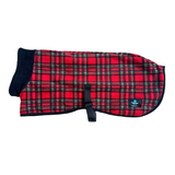 Pawsome Suits - Reversible Fleece Dog Coat Black/Check