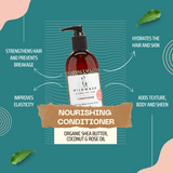 WildWash Nourishing Conditioner with Shea Butter, Coconut & Rose